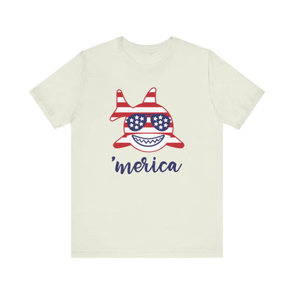 Merica Shark - Ladies Jersey Short Sleeve Tee