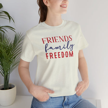 Friends Family Freedom - Ladies Jersey Short Sleeve Tee