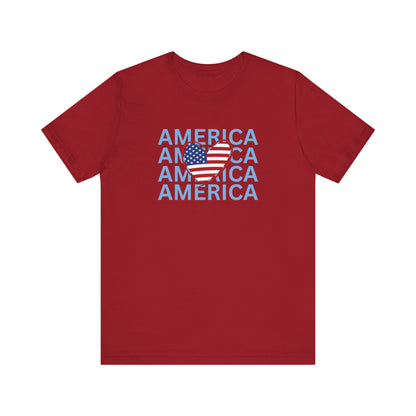 America Heart - Ladies Jersey Short Sleeve Tee