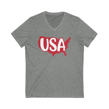 USA - Jersey Short Sleeve V-Neck Tee