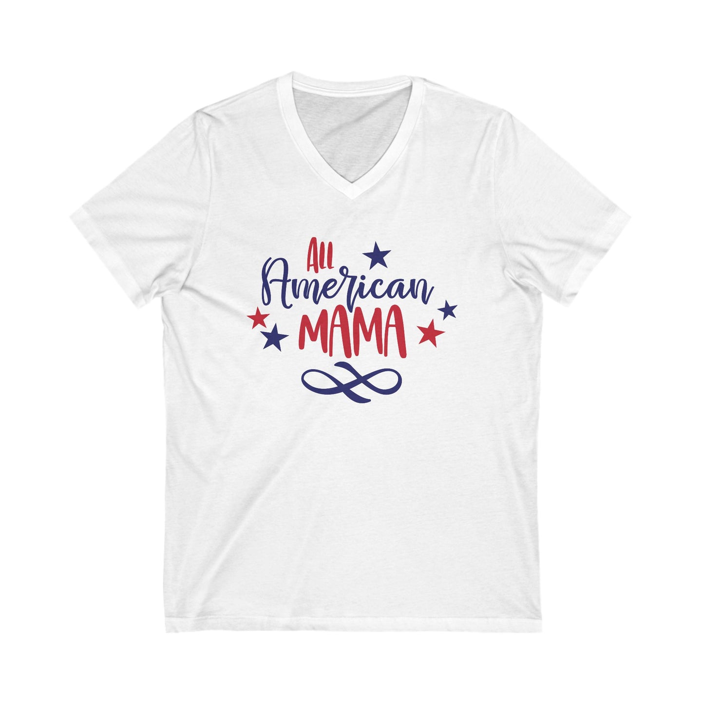 All American Mama - Jersey Short Sleeve V-Neck Tee