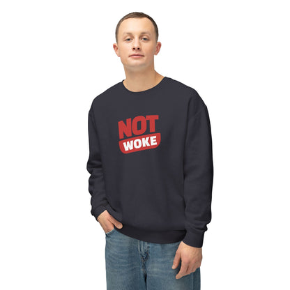 Not Woke - Men's Lightweight Crewneck Sweatshirt