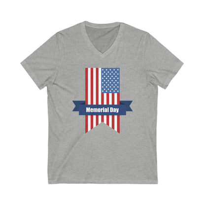 Memorial Day - Men's Jersey Short Sleeve V-Neck Tee