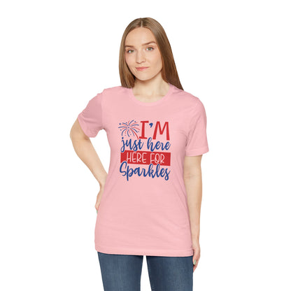 I'm Just Here For Sparkles - Ladies Jersey Short Sleeve Tee