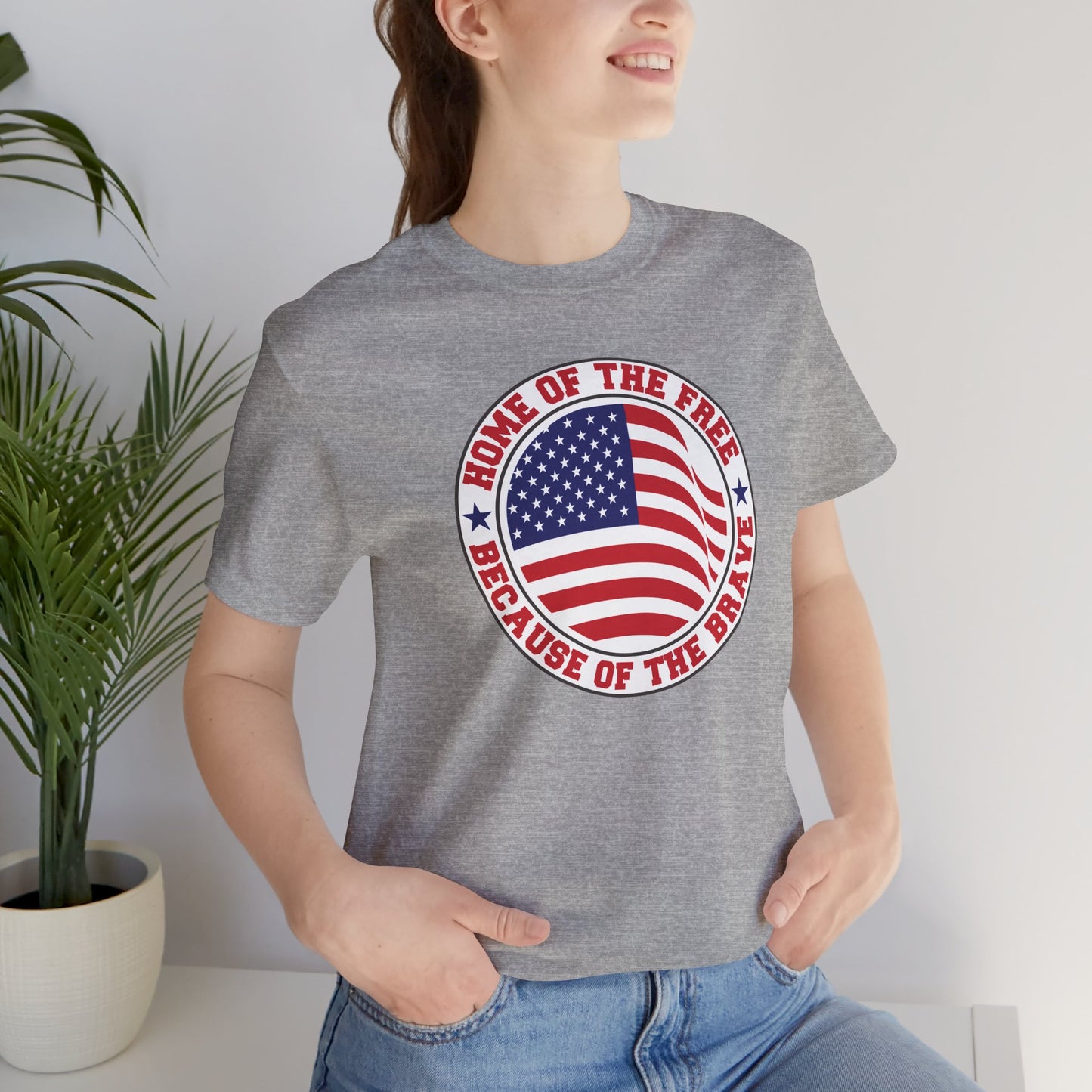 Home Of The Brave Circle - Ladies Jersey Short Sleeve Tee