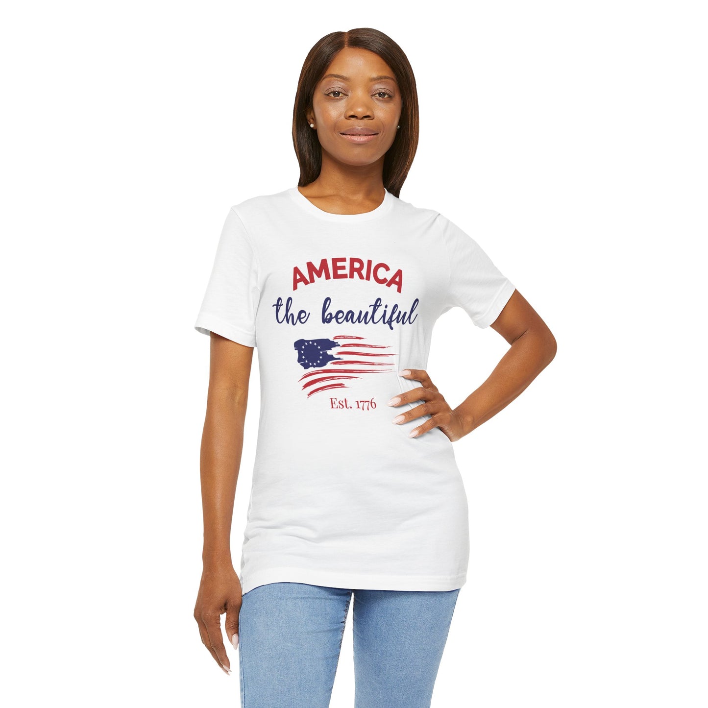 America The Beautiful - Ladies Jersey Short Sleeve Tee