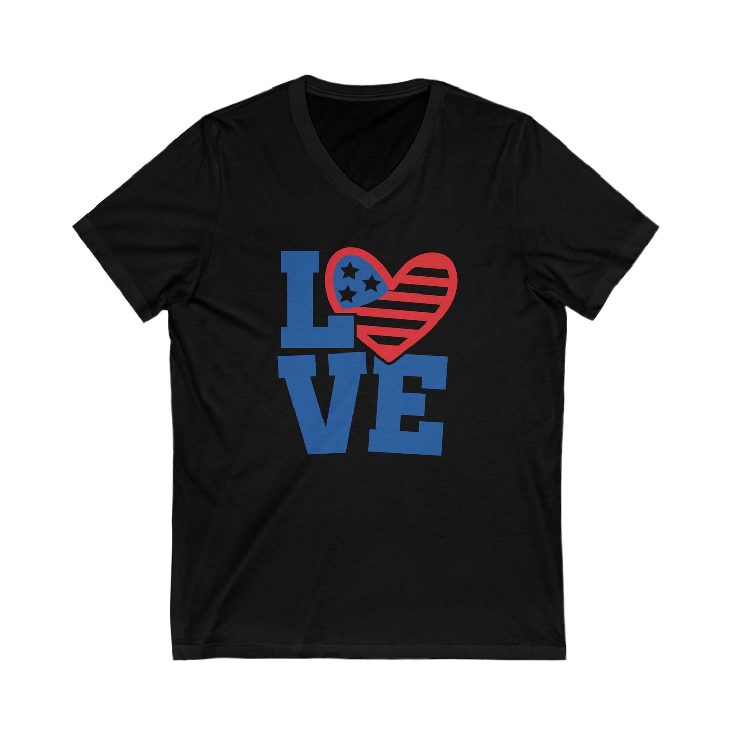 Love America - Ladies Jersey Short Sleeve V-Neck Tee