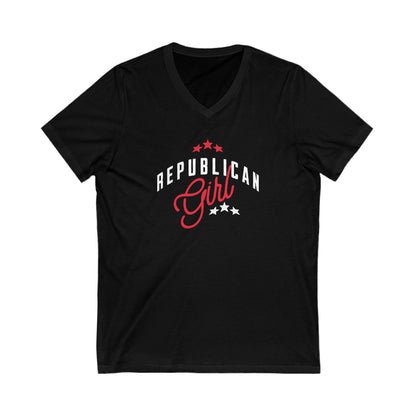 Republican Girl - Jersey Short Sleeve V-Neck Tee