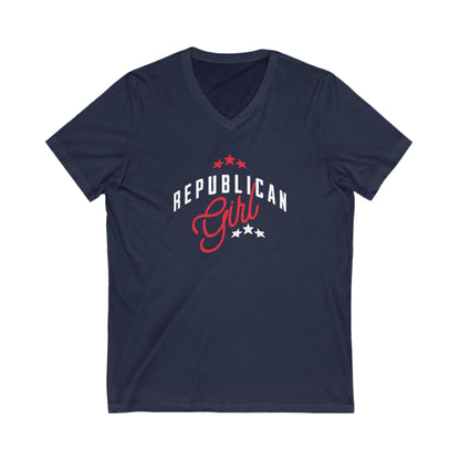 Republican Girl - Jersey Short Sleeve V-Neck Tee