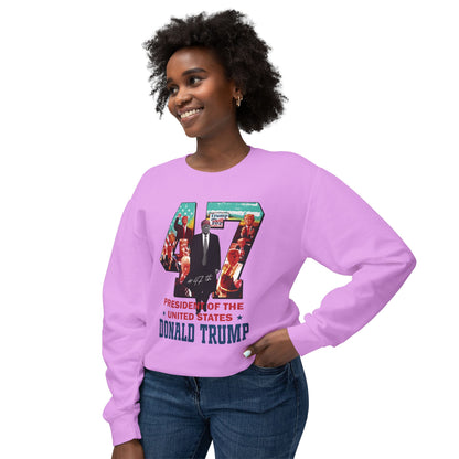 Trump 47 - Ladies Lightweight Crewneck Sweatshirt