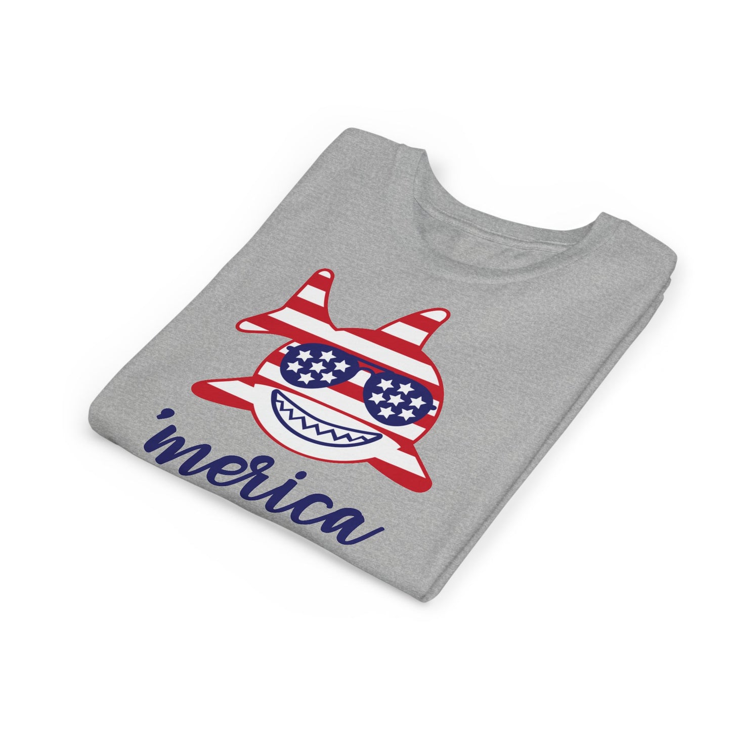 Merica Shark - Girls Youth Short Sleeve Tee