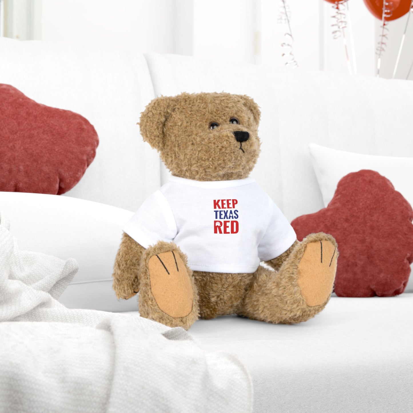 Bear Plush Toy with Keep Texas Red T-Shirt