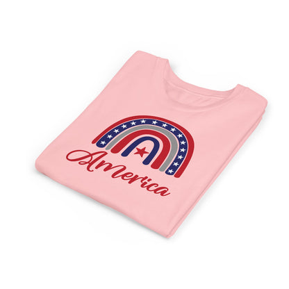 American Rainbow - Girls Youth Short Sleeve Tee