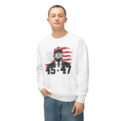 Trump 45 57 - Men's Lightweight Crewneck Sweatshirt