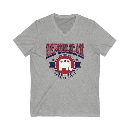 Republican - Ladies Jersey Short Sleeve V-Neck Tee