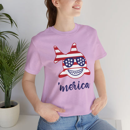 Merica Shark - Ladies Jersey Short Sleeve Tee