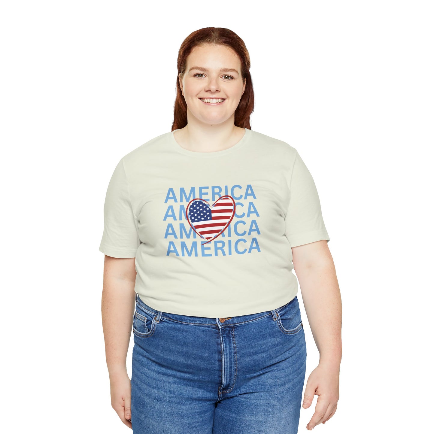 America Heart - Ladies Jersey Short Sleeve Tee