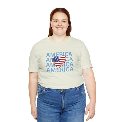 America Heart - Ladies Jersey Short Sleeve Tee