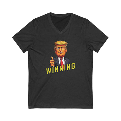 Trump Winning - Ladies Jersey Short Sleeve V-Neck Tee