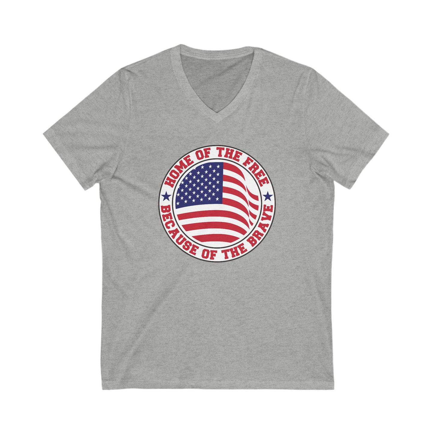 Home Of The Free Circle - Jersey Short Sleeve V-Neck Tee