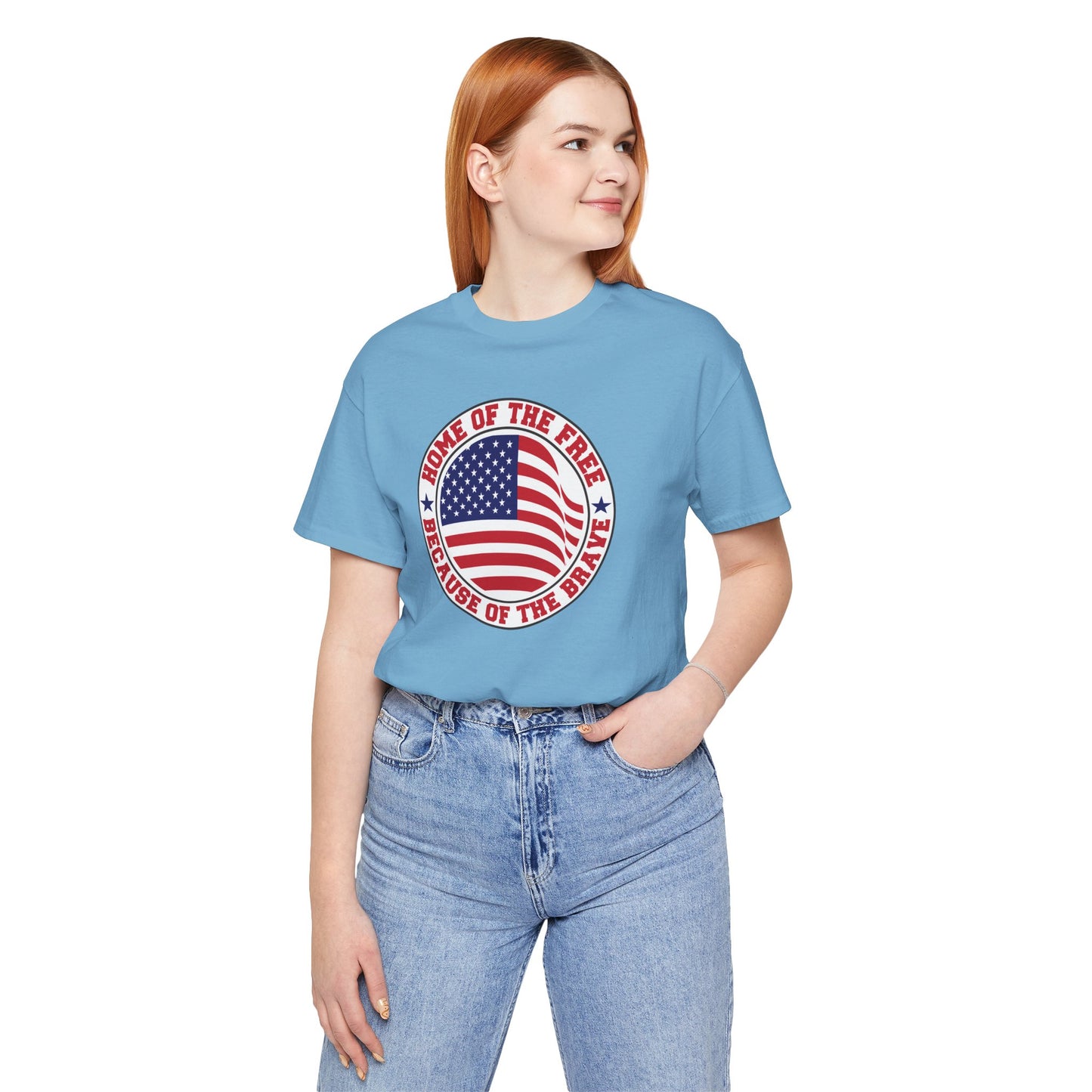 Home Of The Brave Circle - Ladies Jersey Short Sleeve Tee