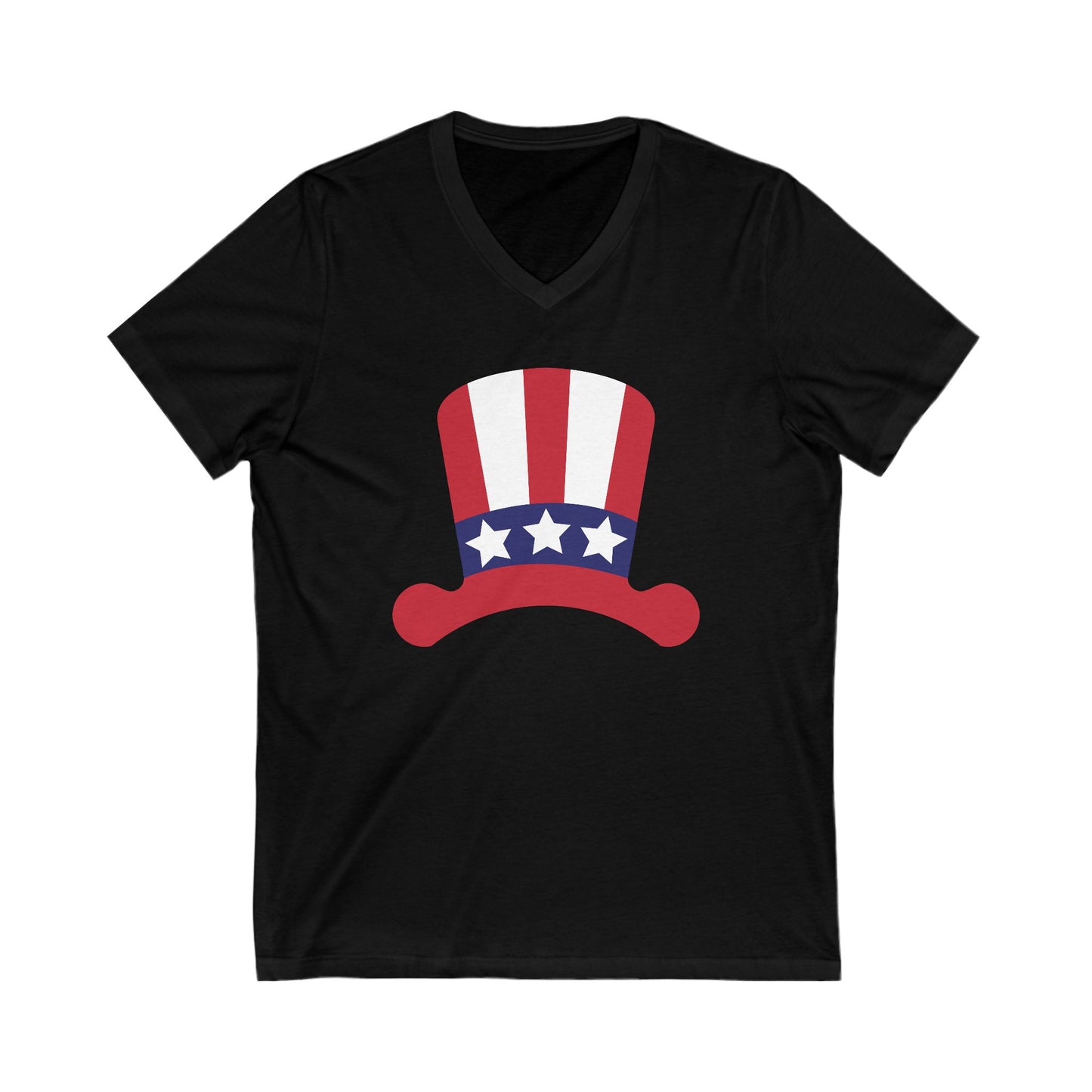 Patriotic Hat - Jersey Short Sleeve V-Neck Tee