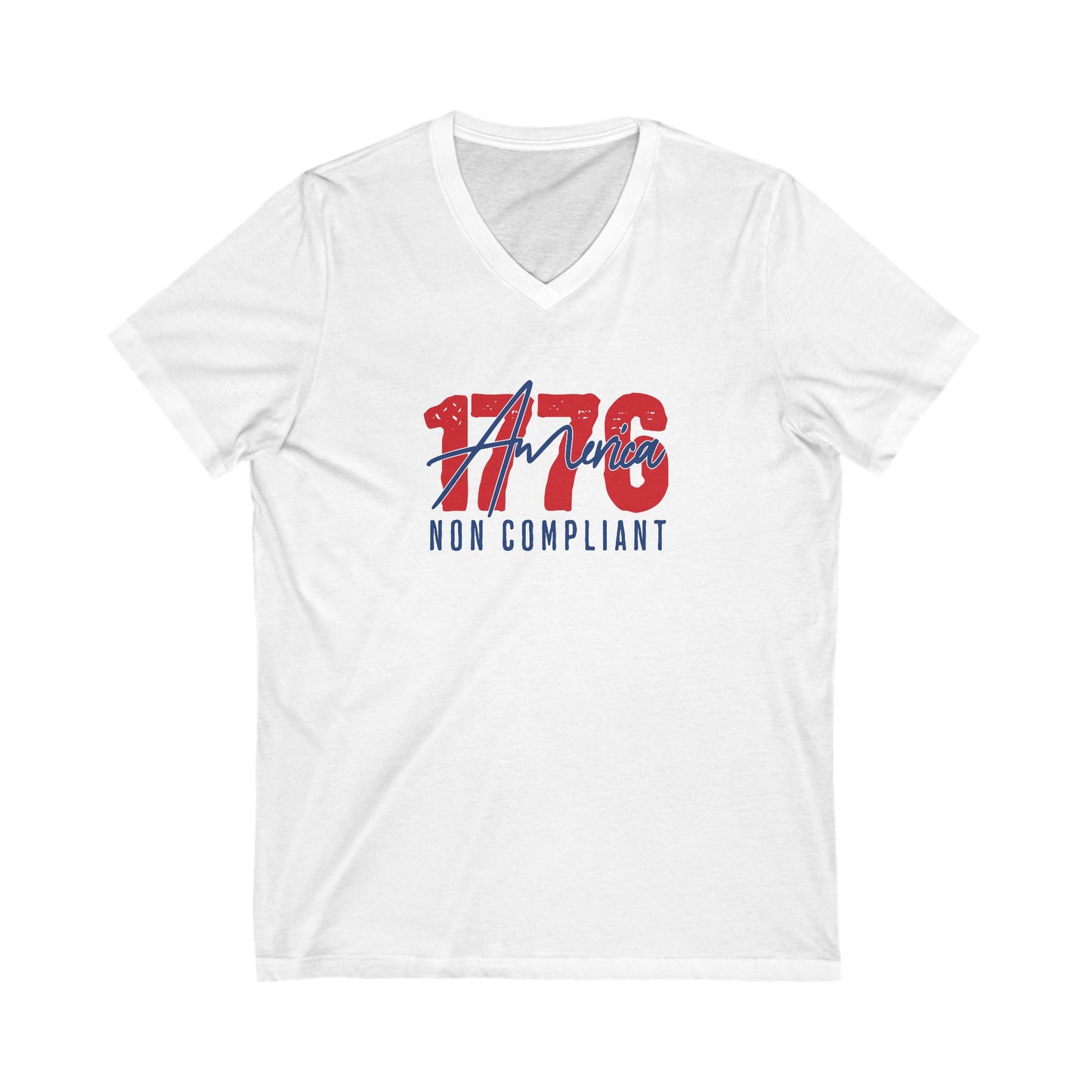 1776 Non Compliant - Ladies Jersey Short Sleeve V-Neck Tee