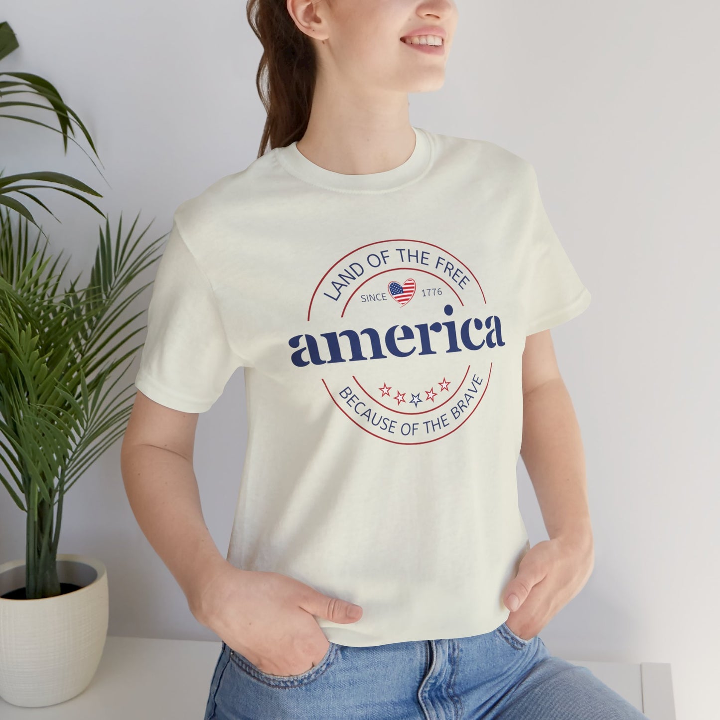 Land Of The Free - Ladies Jersey Short Sleeve Tee