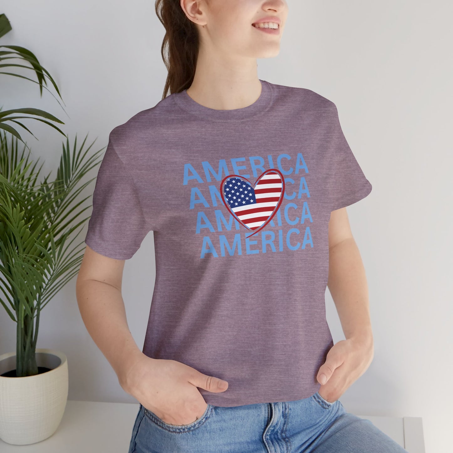 America Heart - Ladies Jersey Short Sleeve Tee