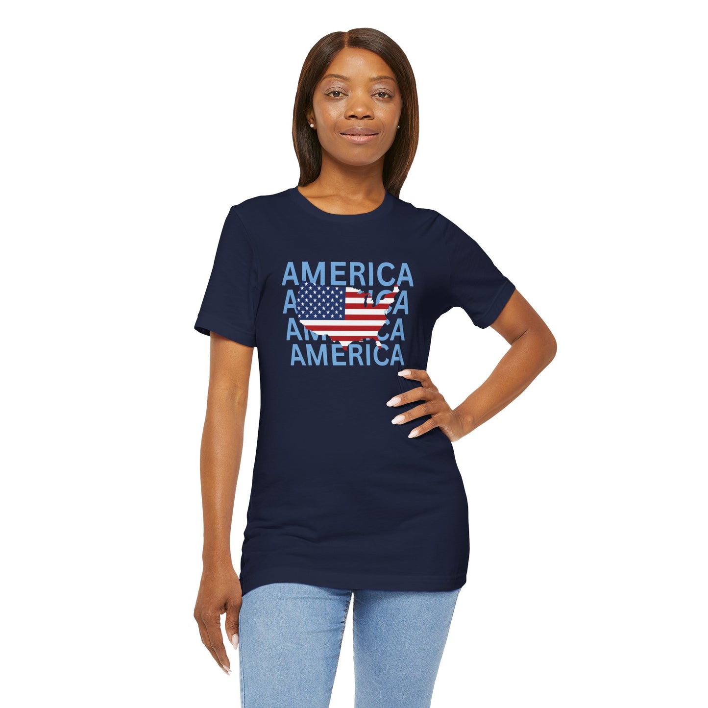 America USA - Ladies Jersey Short Sleeve Tee