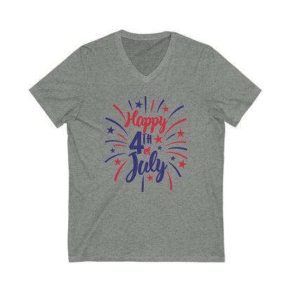 Happy 4th of July - Jersey Short Sleeve V-Neck Tee