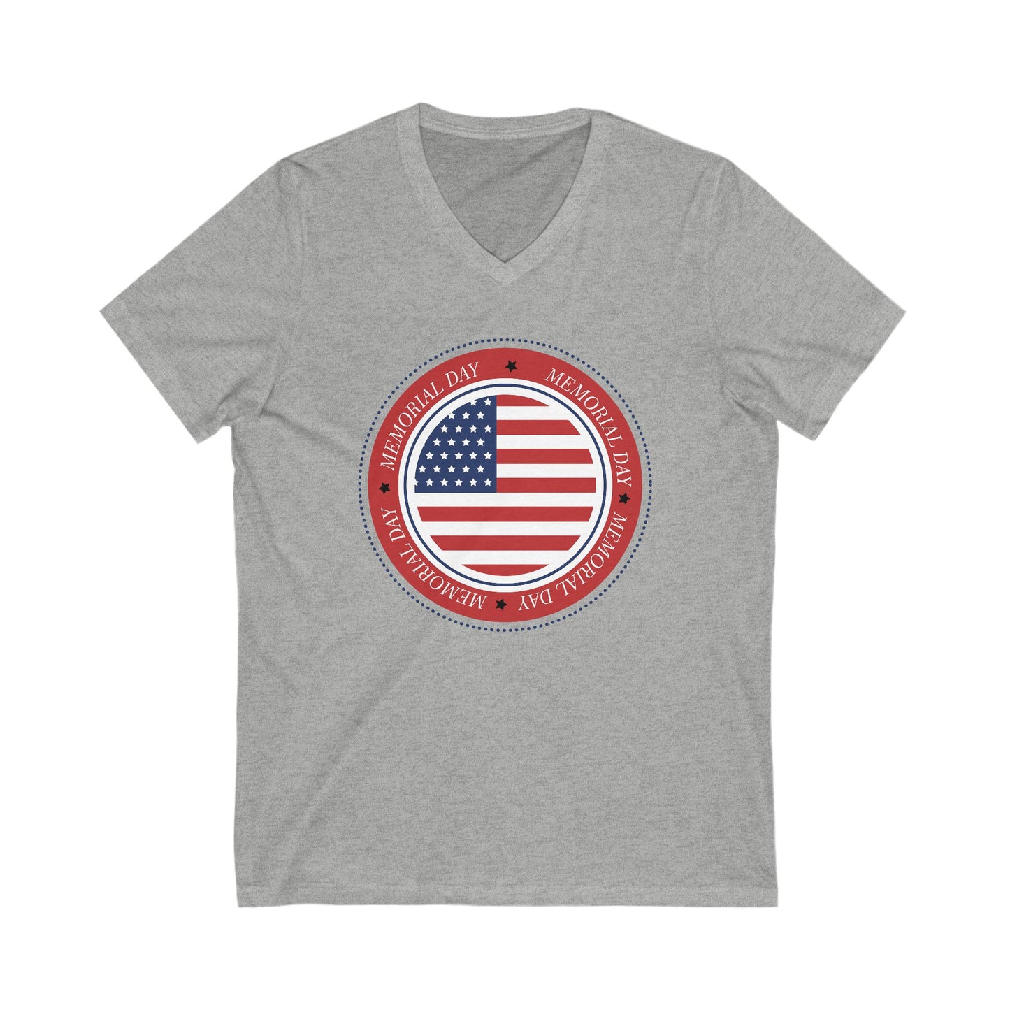 Memorial Day - Ladies Jersey Short Sleeve V-Neck Tee