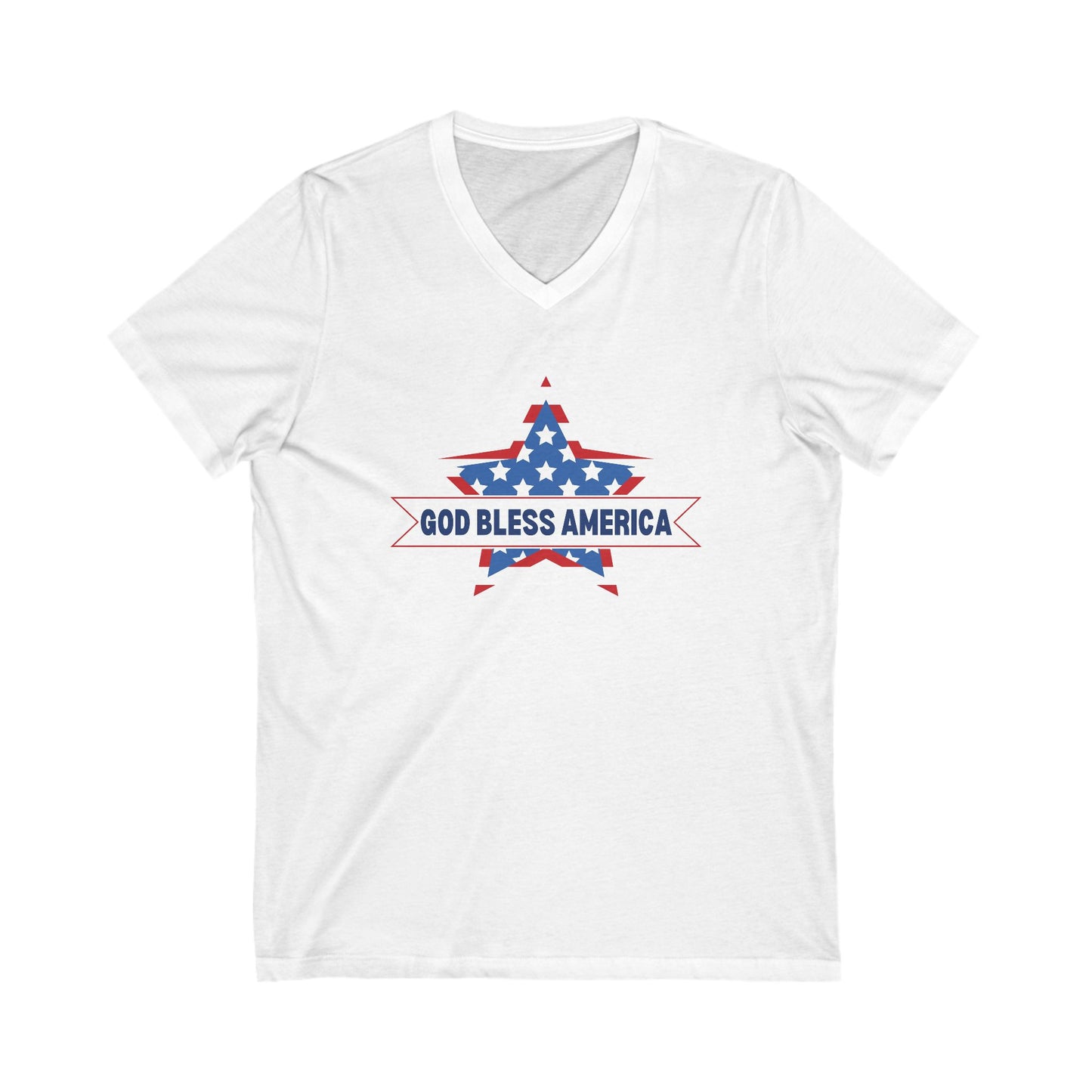 God Bless America - Ladies Jersey Short Sleeve V-Neck Tee