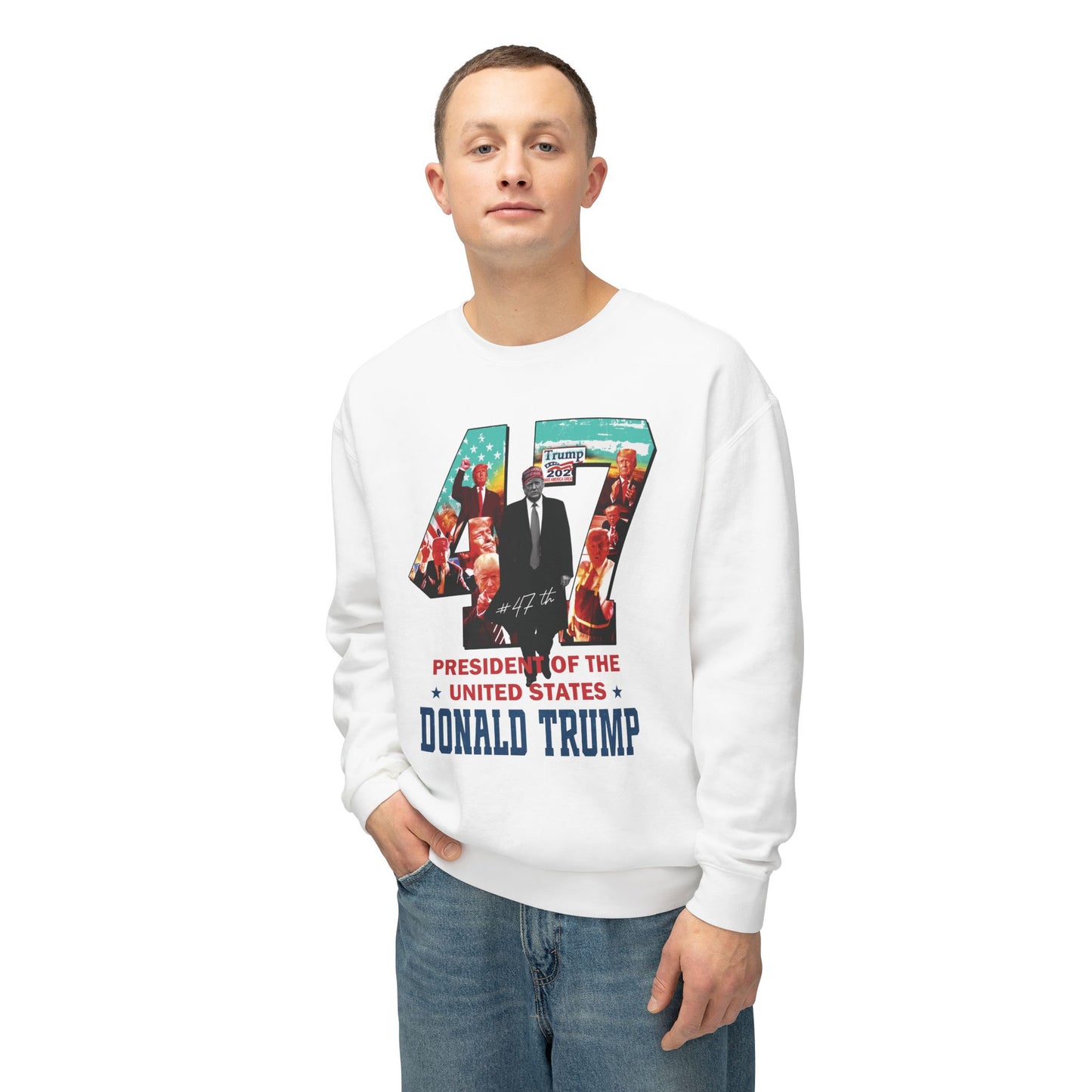 Trump 47 - Men's Lightweight Crewneck Sweatshirt