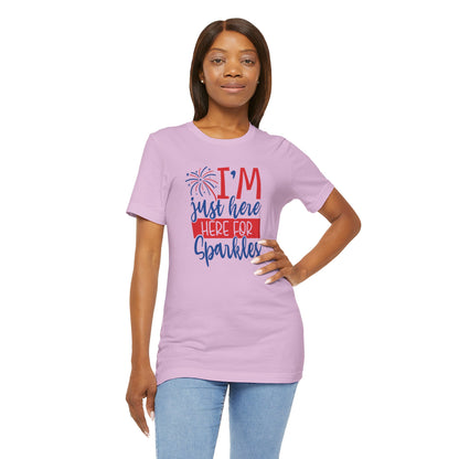 I'm Just Here For Sparkles - Ladies Jersey Short Sleeve Tee