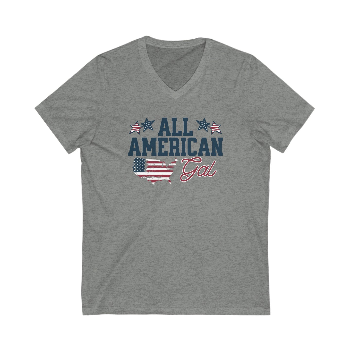 All American Gal - Jersey Short Sleeve V-Neck Tee