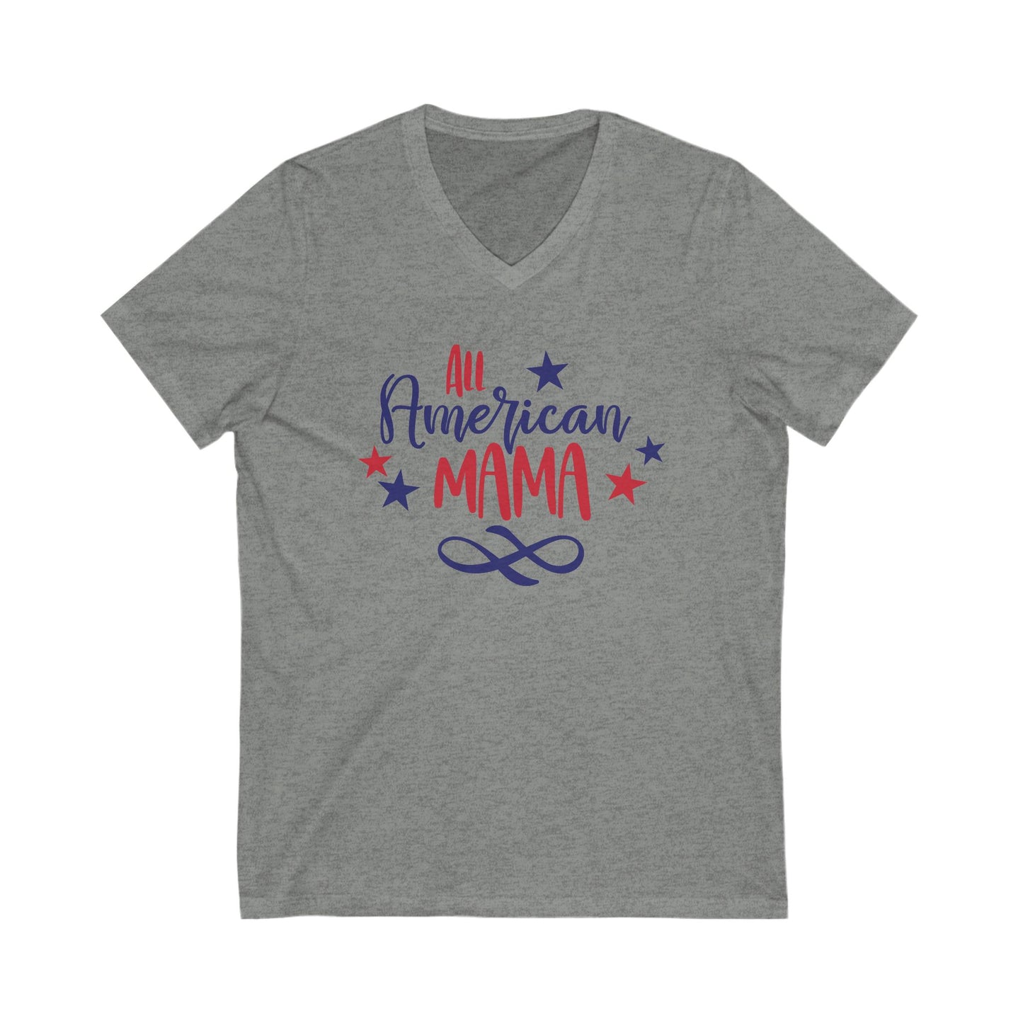 All American Mama - Jersey Short Sleeve V-Neck Tee