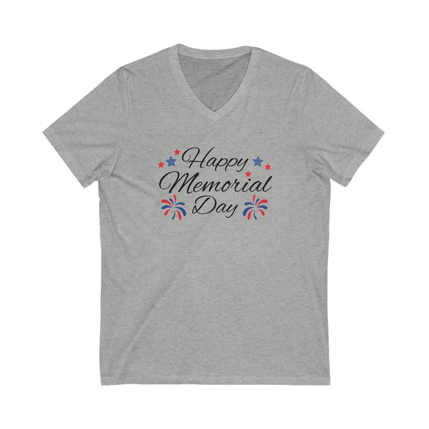 Happy Memorial Day - Ladies Jersey Short Sleeve V-Neck Tee