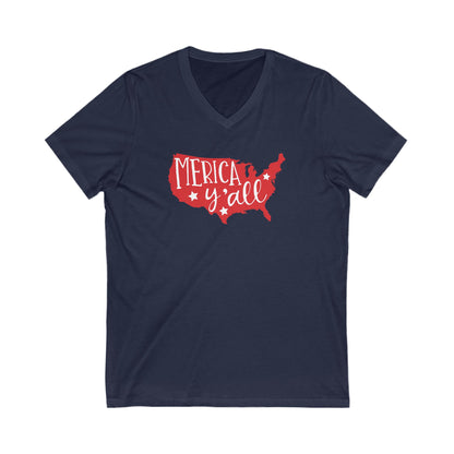 Merica - Jersey Short Sleeve V-Neck Tee