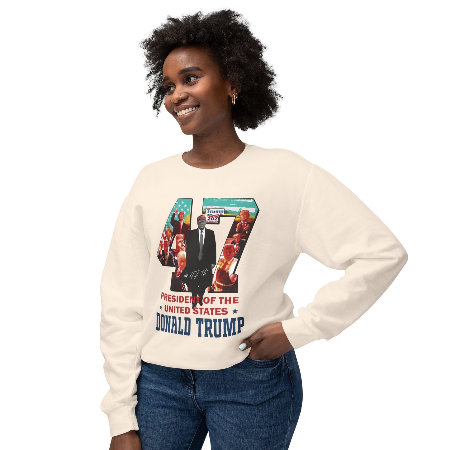 Trump 47 - Ladies Lightweight Crewneck Sweatshirt