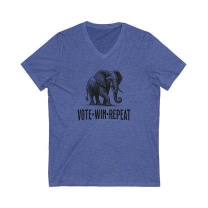 Vote Win Repeat - Jersey Short Sleeve V-Neck Tee