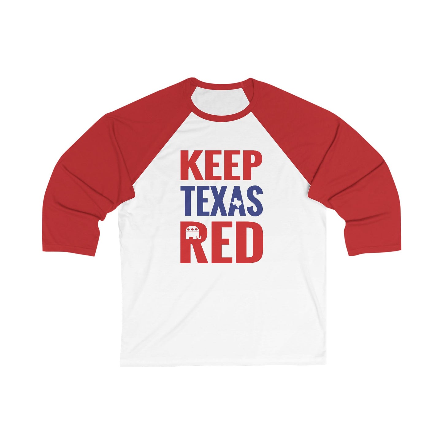 Keep Texas Red - 3\4 Sleeve Baseball Tee