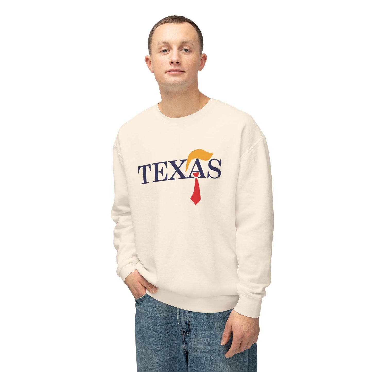 Texas Trump Tie - Men's Lightweight Crewneck Sweatshirt