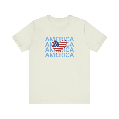 America Heart - Ladies Jersey Short Sleeve Tee