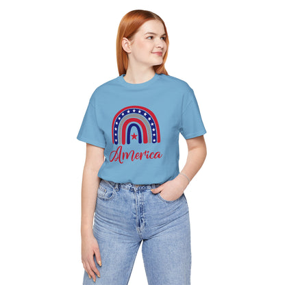 America Rainbow - Ladies Jersey Short Sleeve Tee