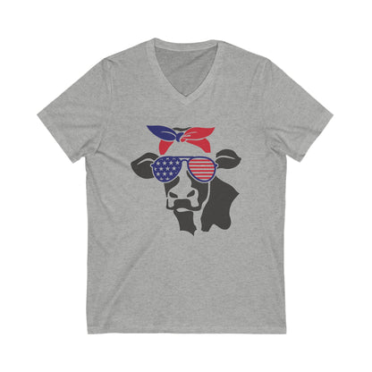 Cow - Jersey Short Sleeve V-Neck Tee