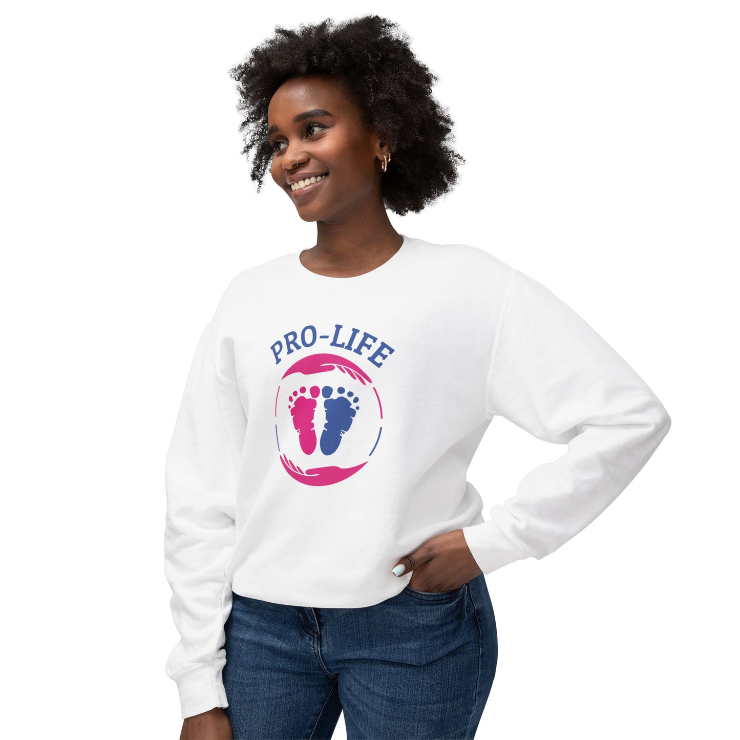 Pro Life - Ladies Lightweight Crewneck Sweatshirt