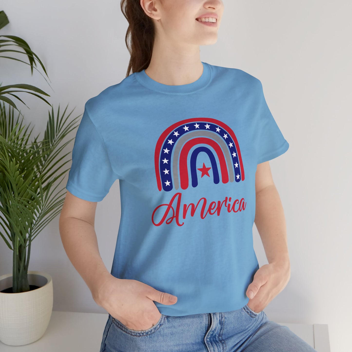 America Rainbow - Ladies Jersey Short Sleeve Tee