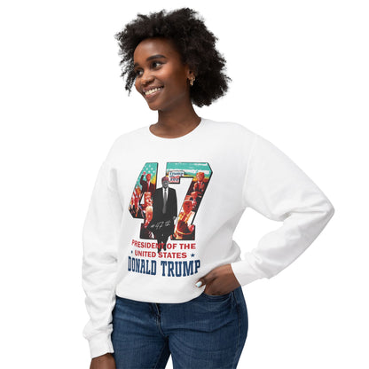 Trump 47 - Ladies Lightweight Crewneck Sweatshirt