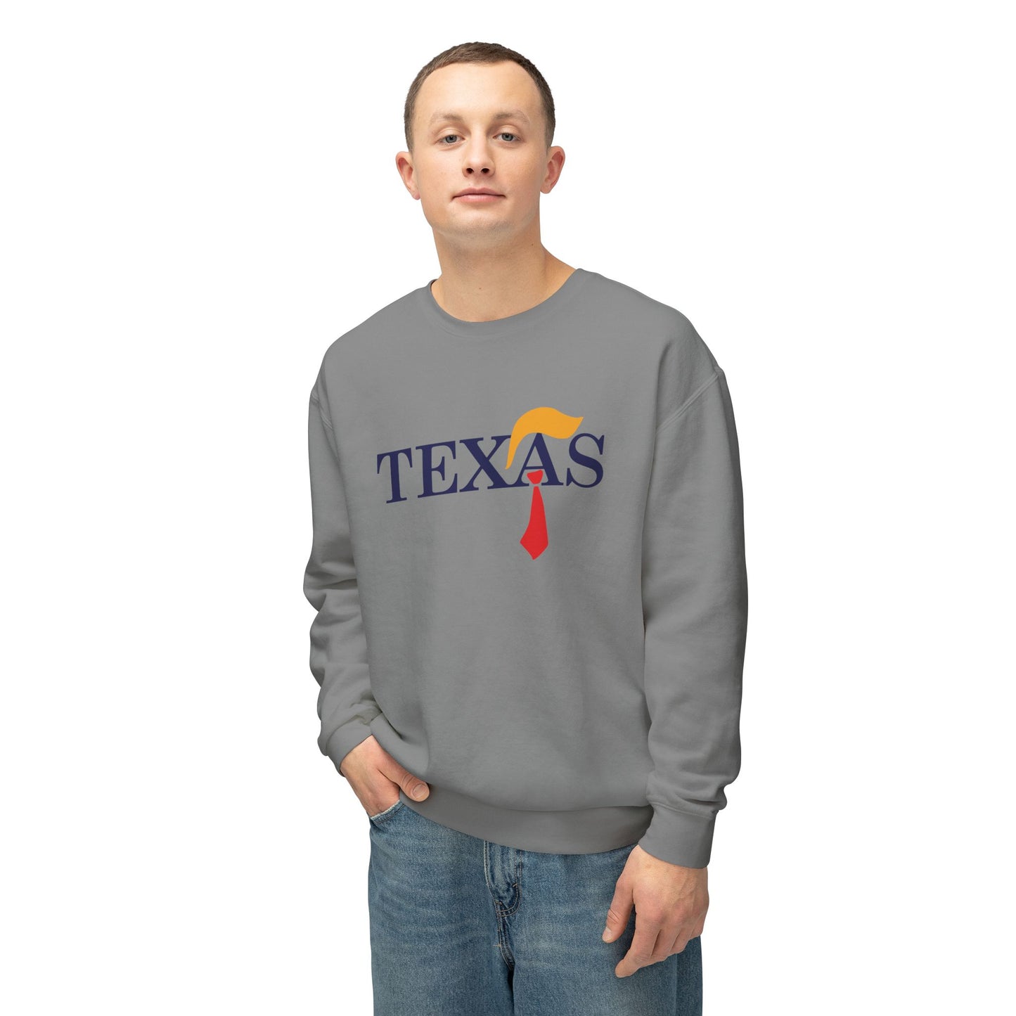 Texas Trump Tie - Men's Lightweight Crewneck Sweatshirt